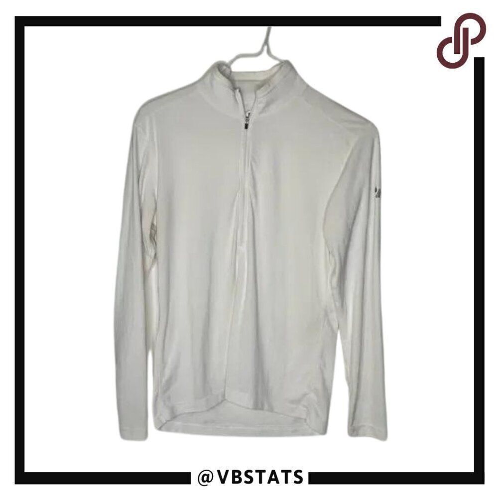 REI Men's UPF 50+ 1/4 Zip White Long Sleeve Outdoor Adventure Top in size Medium